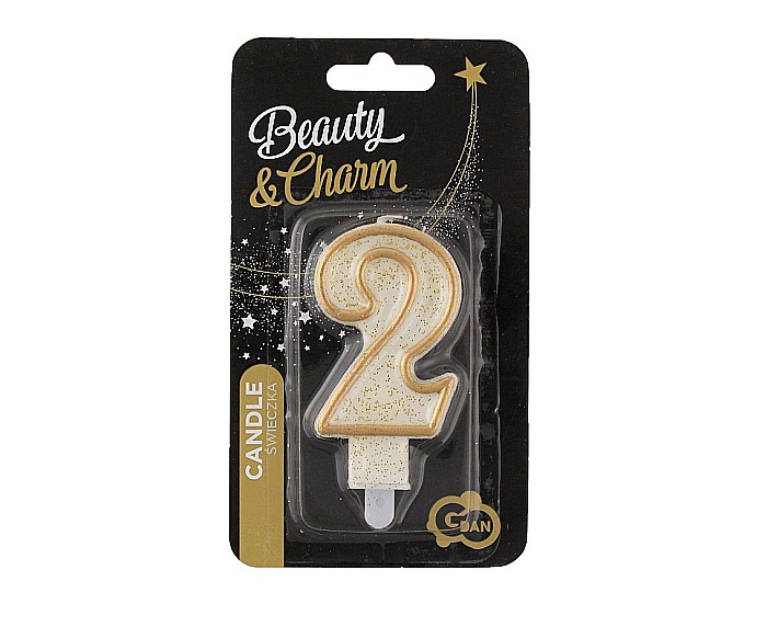 GOD LUMANARI TORT Number 2, gold outline, 6.5cm PF-SCZK2 [3]