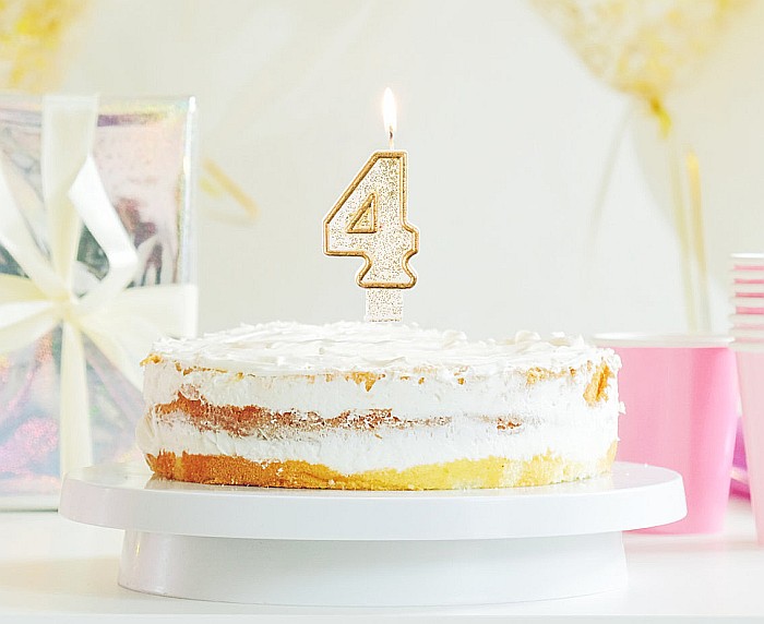 GOD LUMANARI TORT Number 4, gold outline, 6.5cm PF-SCZK4 [2]