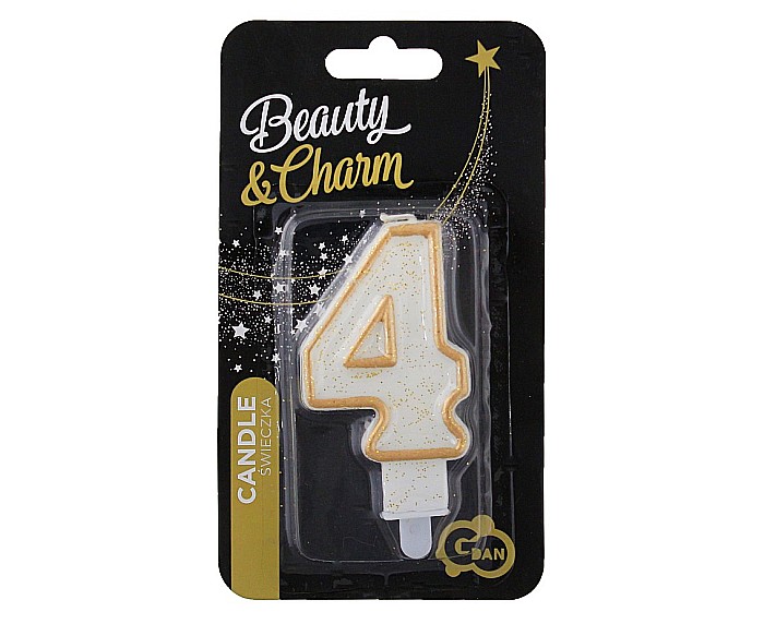 GOD LUMANARI TORT Number 4, gold outline, 6.5cm PF-SCZK4 [3]