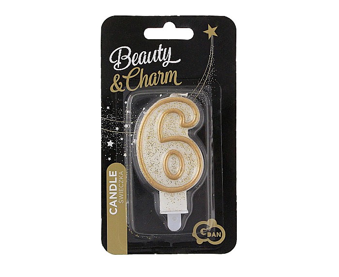 GOD LUMANARI TORT Number 6, gold outline, 6.5cm PF-SCZK6 [3]