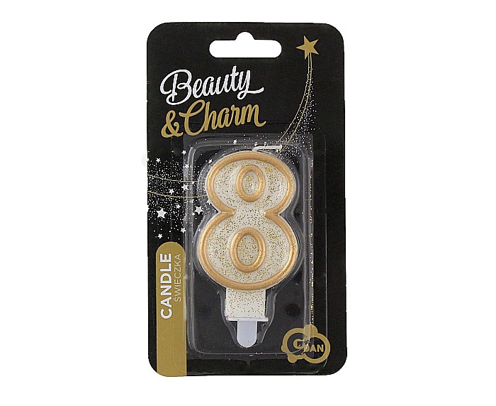 GOD LUMANARI TORT Number 8, gold outline, 6.5cm PF-SCZK8 [3]