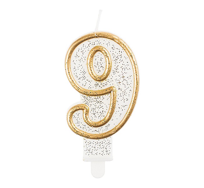 GOD LUMANARI TORT Number 9, gold outline, 6.5cm PF-SCZK9 [1]