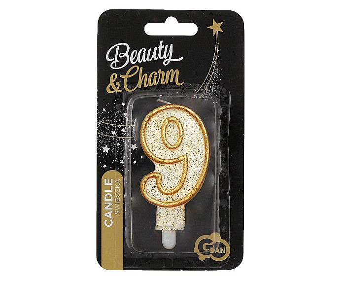 GOD LUMANARI TORT Number 9, gold outline, 6.5cm PF-SCZK9 [3]