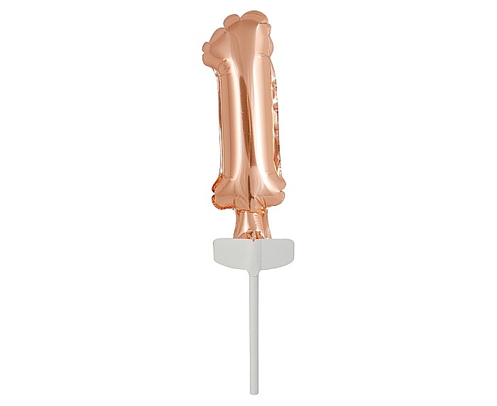 GOD BALON FOLIE ALUMINIU with stick, Number 1, rose-gold, 13cm BC-5RZ1 [1]