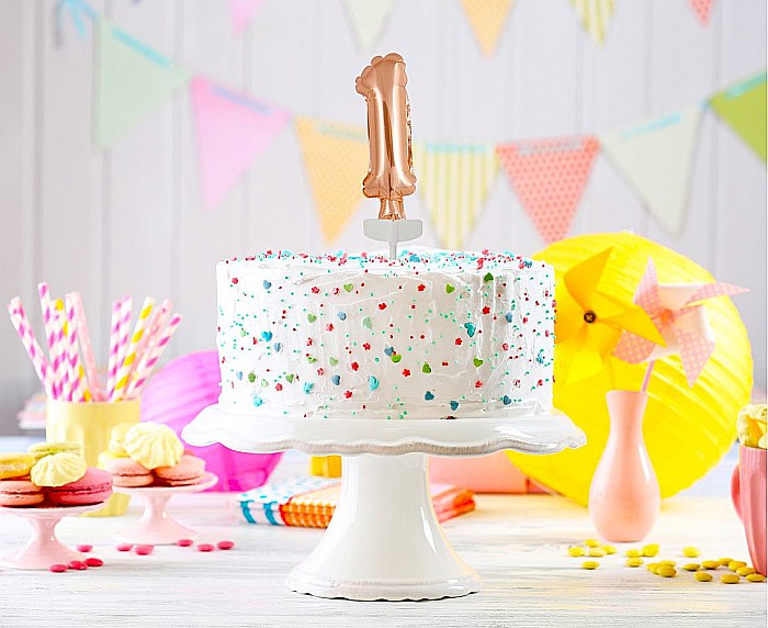 GOD BALON FOLIE ALUMINIU with stick, Number 1, rose-gold, 13cm BC-5RZ1 [2]