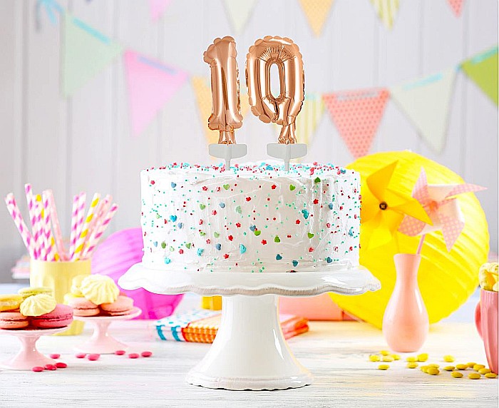 GOD BALON FOLIE ALUMINIU with stick, Number 0, rose-gold, 13cm BC-5RZ0 [2]