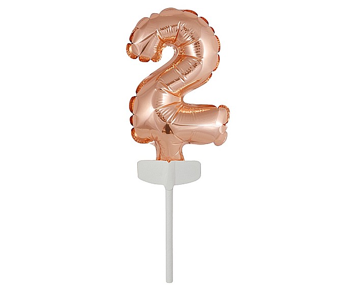 GOD BALON FOLIE ALUMINIU with stick, Number 2, rose-gold, 13cm BC-5RZ2 [1]
