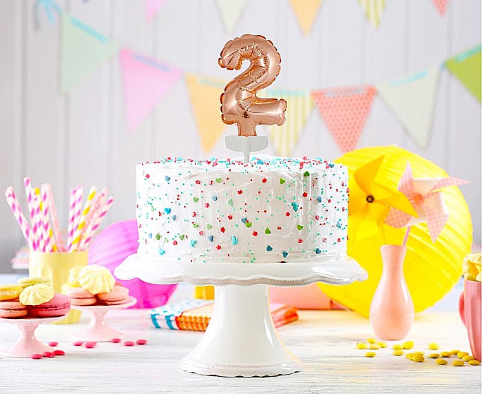 GOD BALON FOLIE ALUMINIU with stick, Number 2, rose-gold, 13cm BC-5RZ2 [2]