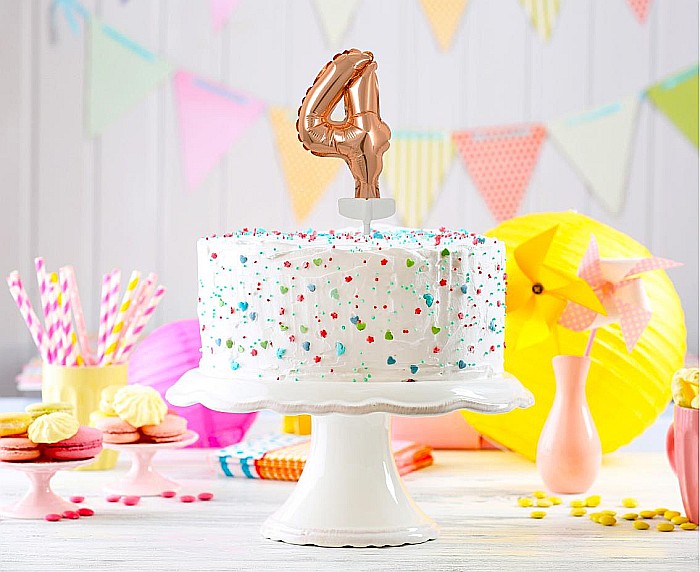 GOD BALON FOLIE ALUMINIU with stick, Number 4, rose-gold, 13cm BC-5RZ4 [2]