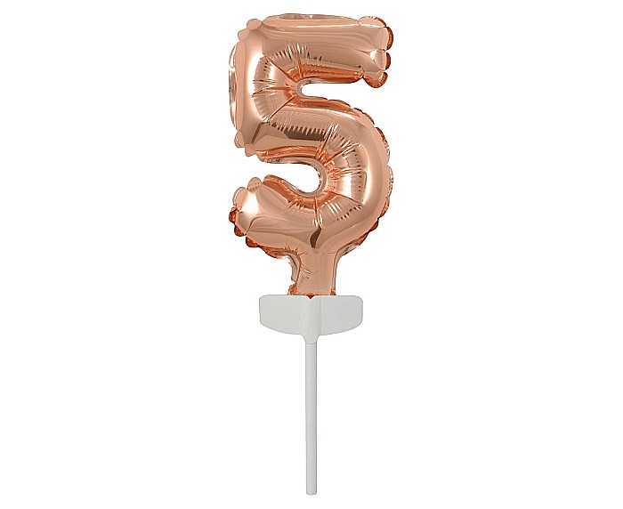 GOD BALON FOLIE ALUMINIU with stick, Number 5, rose-gold, 13cm BC-5RZ5 [1]