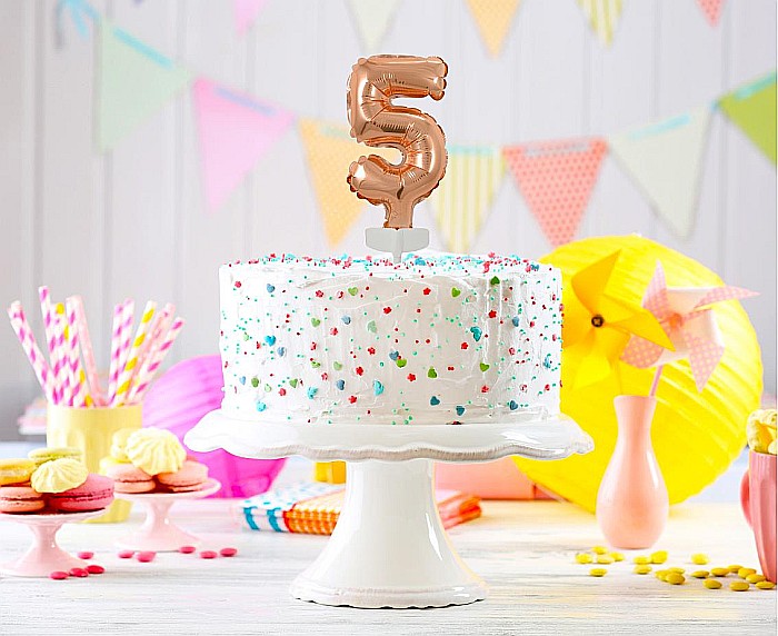 GOD BALON FOLIE ALUMINIU with stick, Number 5, rose-gold, 13cm BC-5RZ5 [2]