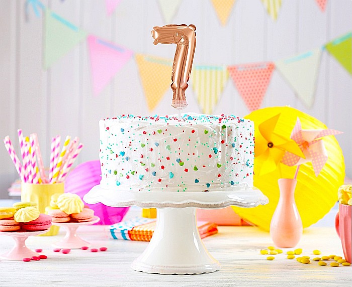 GOD BALON FOLIE ALUMINIU with stick, Number 7, rose-gold, 13cm BC-5RZ7 [2]