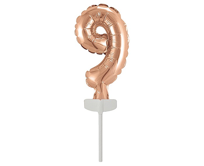 GOD BALON FOLIE ALUMINIU with stick, Number 9, rose-gold, 13cm BC-5RZ9 [1]