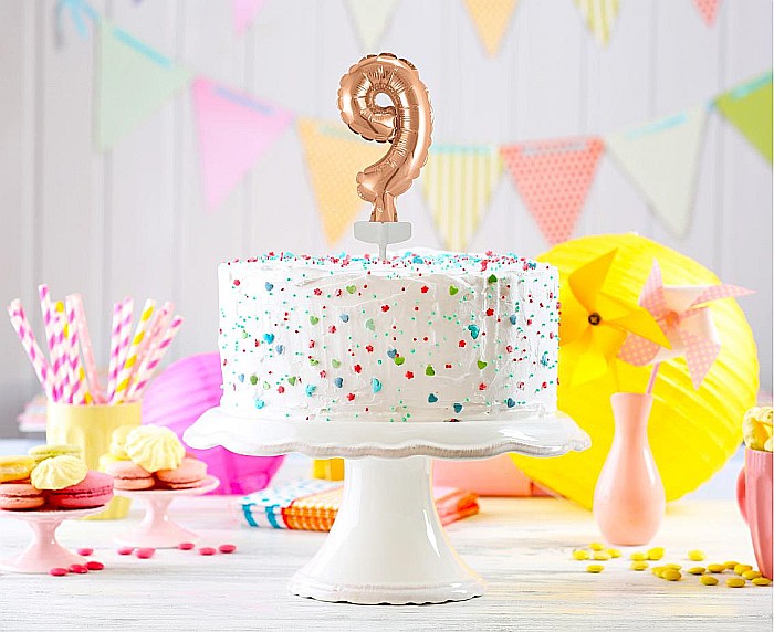 GOD BALON FOLIE ALUMINIU with stick, Number 9, rose-gold, 13cm BC-5RZ9 [2]