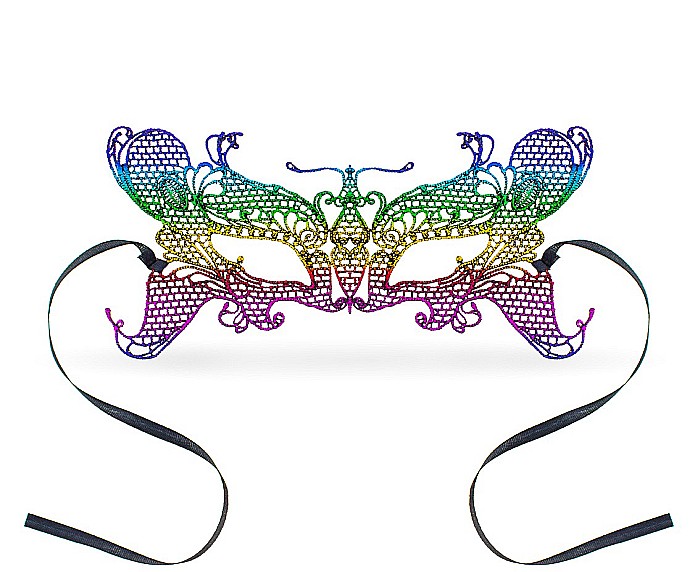 GOD MASCA Lace mask, rainbow butterfly, 11.5 x 23.5cm MATM-YH [1]