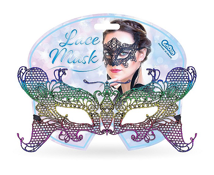 GOD MASCA Lace mask, rainbow butterfly, 11.5 x 23.5cm MATM-YH [2]