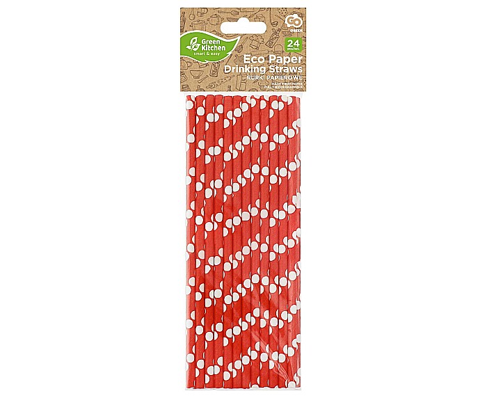 GOD PAIE DIN HARTIE PENTRU BAUTURI red, polka dots, 19.7cm, 24/set RP-CG24 [2]