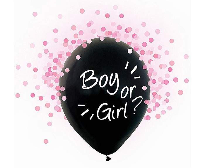 GOD BALON LATEX BOY OR GIRL PINK CONFETTI 30CM 4/SET H12/BGR4 [1]