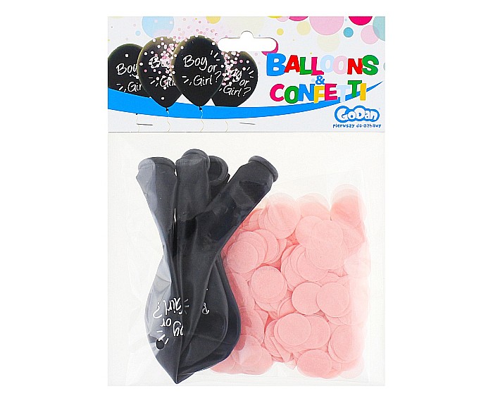 GOD BALON LATEX BOY OR GIRL PINK CONFETTI 30CM 4/SET H12/BGR4 [2]