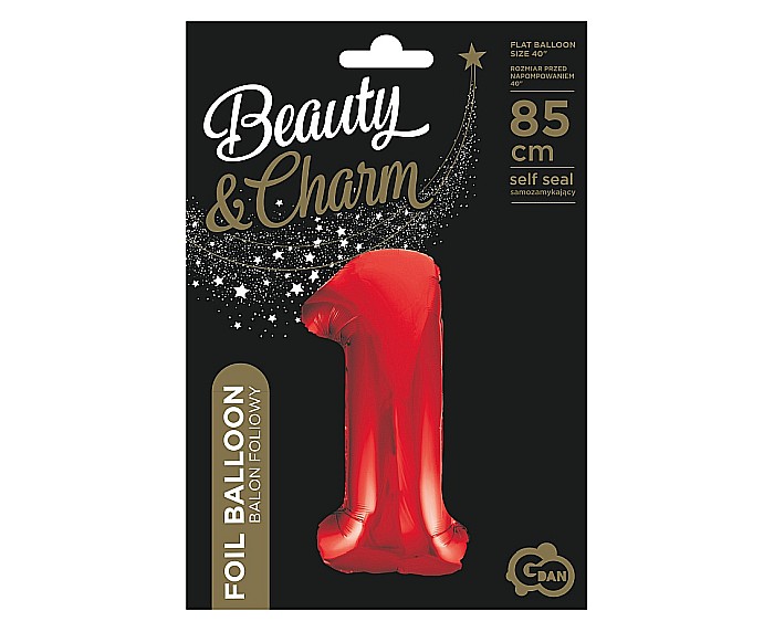 GOD BALON FOLIE ALUMINIU Number 1, red, 85cm BC-HCW1 [2]