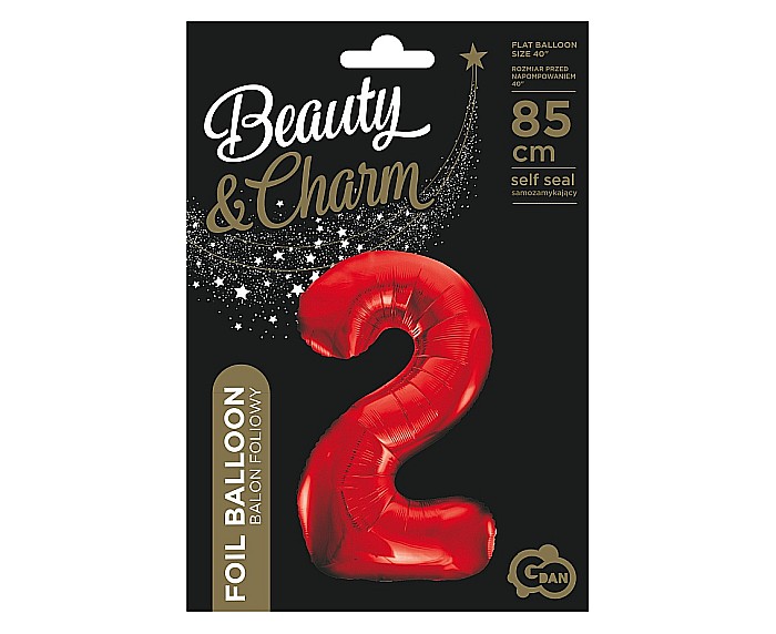 GOD BALON FOLIE ALUMINIU Number 2, red, 85cm BC-HCW2 [2]