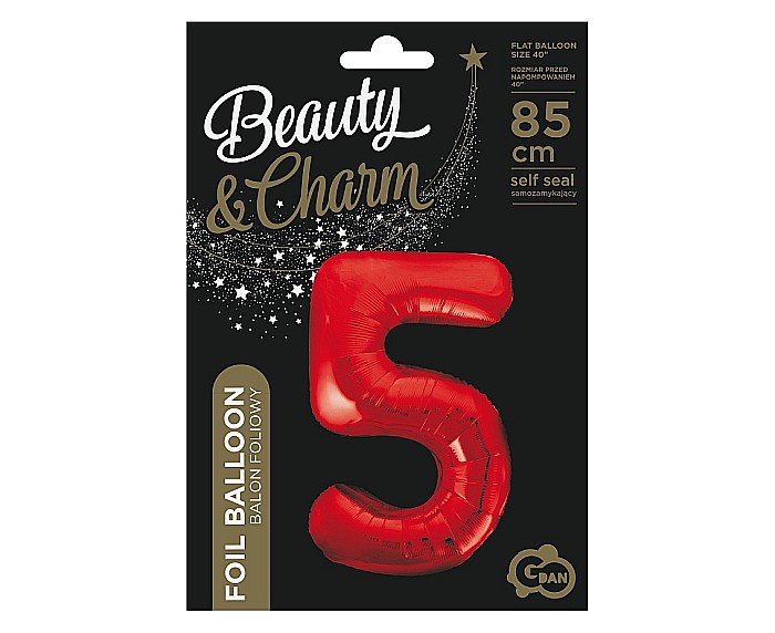 GOD BALON FOLIE ALUMINIU Number 5, red, 85cm BC-HCW5 [2]