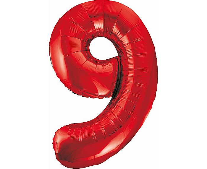 GOD BALON FOLIE ALUMINIU Number 9, red, 85cm BC-HCW9 [1]
