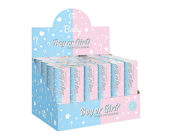 GOD CONFETTI cannon Boy or Girl, light blue paper circles, 15cm JC-KPBN15 [2]