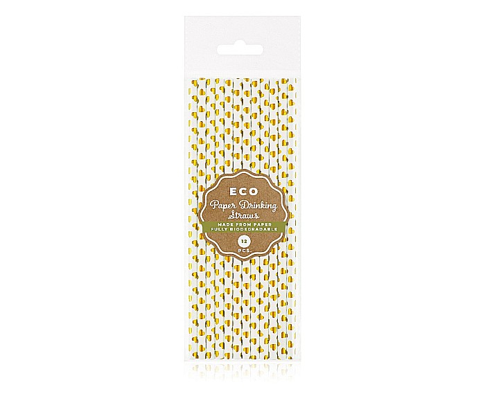 GOD PAIE DIN HARTIE PENTRU BAUTURI gold hearts, 19.5cm 12/set SG-RPZS12 [2]