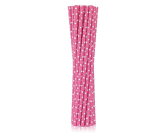 GOD PAIE DIN HARTIE PENTRU BAUTURI pink in white dots, 19.7cm, 12/set RP-RG12 [1]