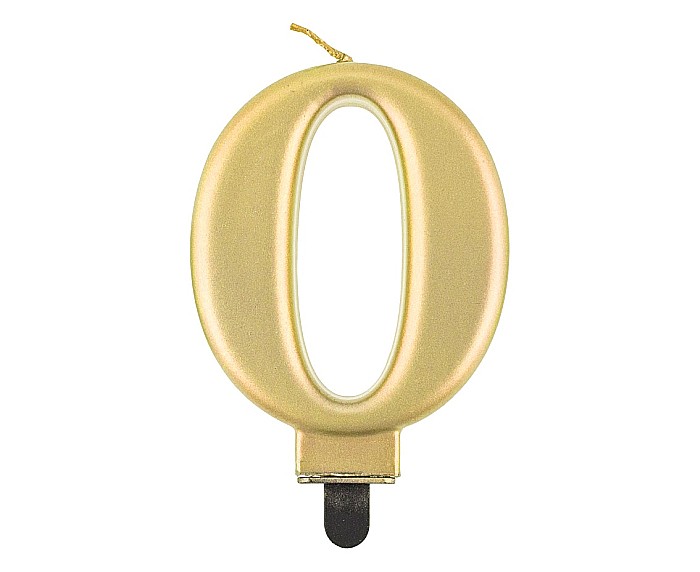 GOD LUMANARE TORT Number 0, metallic gold, 8cm PF-SCZ0 [1]