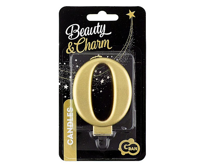 GOD LUMANARE TORT Number 0, metallic gold, 8cm PF-SCZ0 [2]