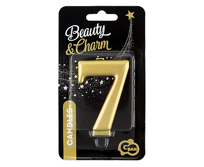 GOD LUMANARI TORT Number 7, metallic gold, 8cm PF-SCZ7 [2]