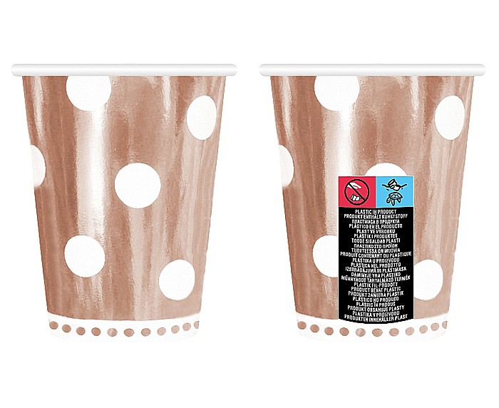 GOD PAHARE CARTON Polka Dots, rose gold, 266ml 6/set PF-KGRG [2]