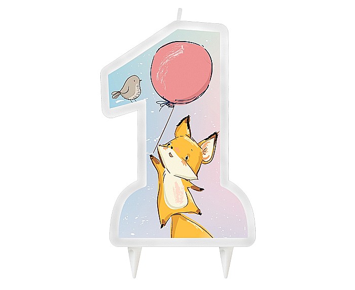 GOD LUMANARE TORT 1st Birthday candle, Fox, 13cm PF-SHBL [1]