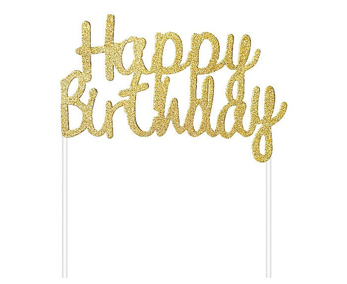 GOD DECORATIUNI PENTRU TORT Happy Birthday, gold, 11*14cm PF-DPHZ [1]