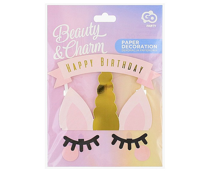 GOD DECORATIUNE DIN HARTIE PENTRU TORT UNICORN FJ-DPTJ [2]