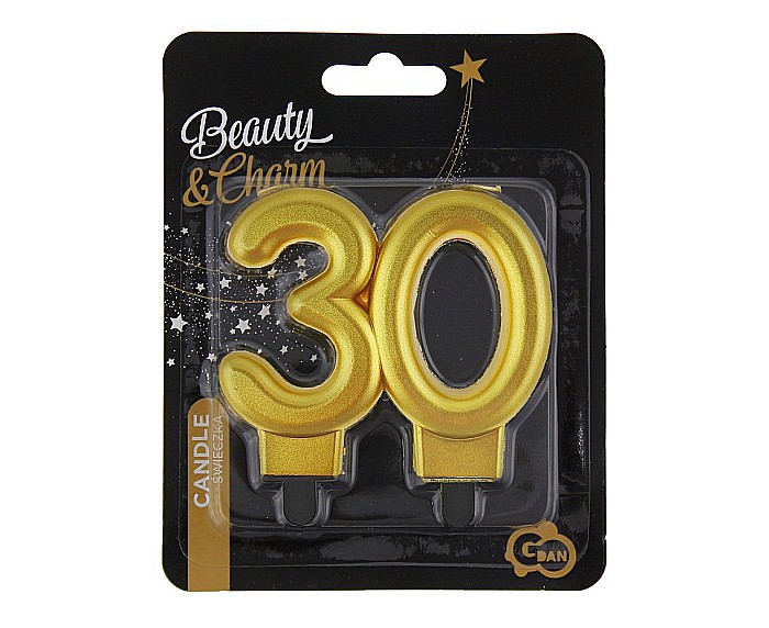 GOD LUMANARE TORT Number 30, metallic gold, 8cm PF-SCZ30 [2]