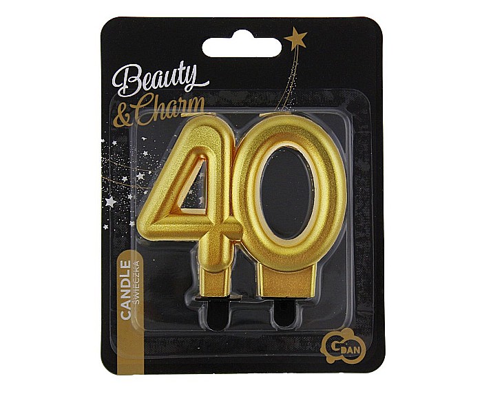 GOD LUMANARE TORT Number 40, metallic gold, 8cm PF-SCZ40 [2]