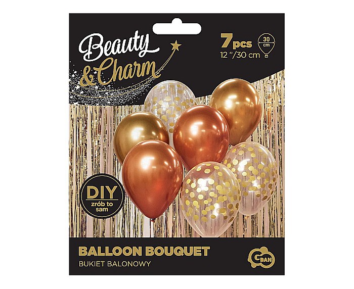 GOD BALOANE Balloon Bouquet B&C, 30cm, gold and cooper 7/set BB-ZLM7 [2]