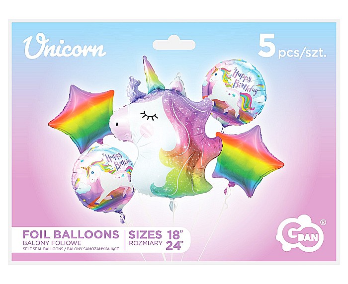 GOD BALON FOLIE ALUMINIU SET Unicorn, Happy Birthday, 5/set BZ-HJED [3]