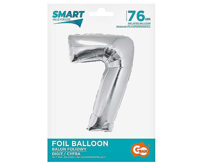 GOD BALON FOLIE ALUMINIU Smart, digit 7, 76cm, silver CH-SSR7 [2]
