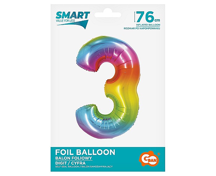 GOD BALON FOLIE ALUMINIU SMART 3 RAINBOW 76CM CH-STC3 [2]