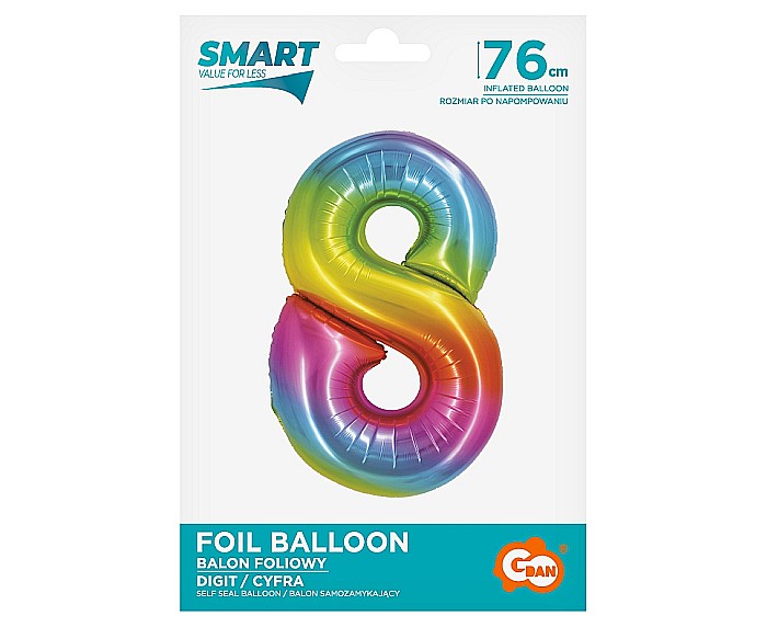 GOD BALON FOLIE ALUMINIU SMART 8 RAINBOW 76CM CH-STC8 [2]