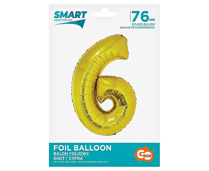 GOD BALON FOLIE ALUMNIU SMART 6 GOLD 76CM CH-SZL6 [2]