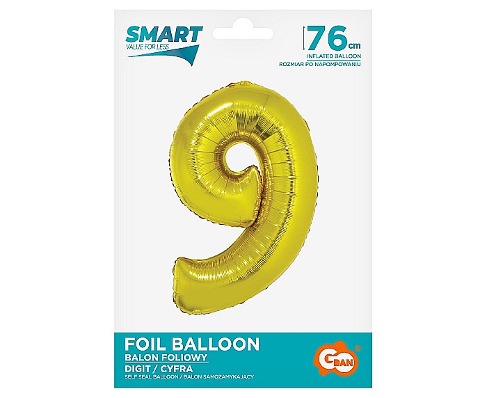 GOD BALON FOLIE ALUMNIU SMART 9 GOLD 76CM CH-SZL9 [2]
