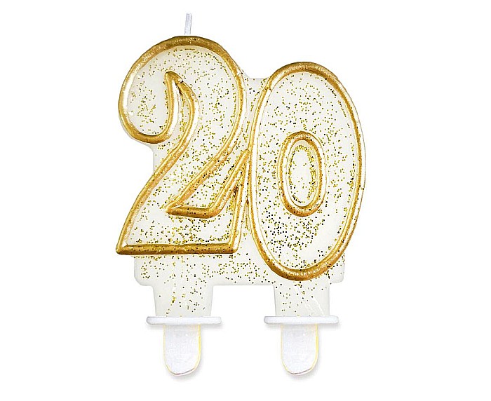 GOD LUMANARI TORT Number 20, gold outline, 6.5cm PF-SCZK20 [1]