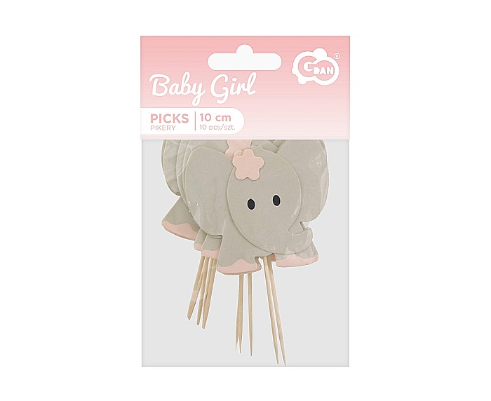 GOD DECORATIUNI PENTRU BRIOSE Elephant, pink, 10/set RV-PSRO [3]