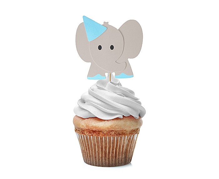 GOD DECORATIUNI PENTRU BRIOSE Elephants, blue, 10/set RV-PSNI [2]