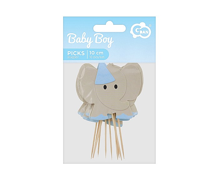 GOD DECORATIUNI PENTRU BRIOSE Elephants, blue, 10/set RV-PSNI [3]